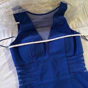 Morgan & Co. Royal Blue Mesh Panel Dress